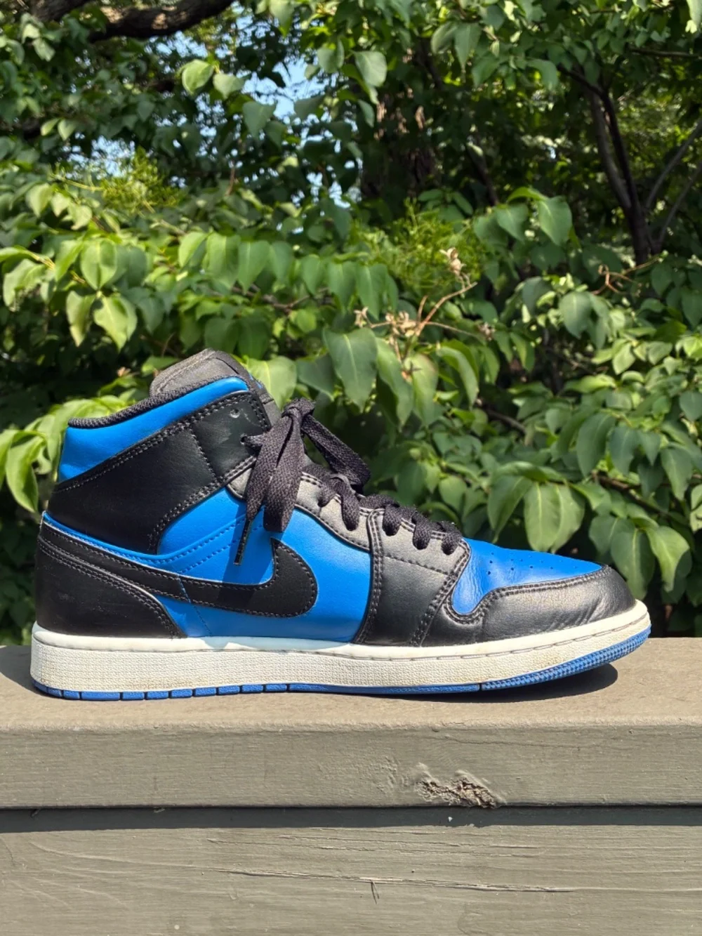 Size 10 Black & Royal Blue Air Jordan 1 Mid